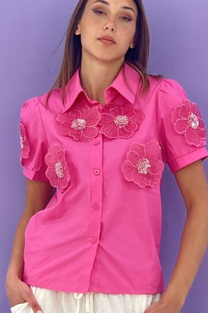 camicia fantastica con fiori 3d e pailettes camicia fantastica con fiori 3d e pailettes camicia fantastica con fiori 3d e pai...