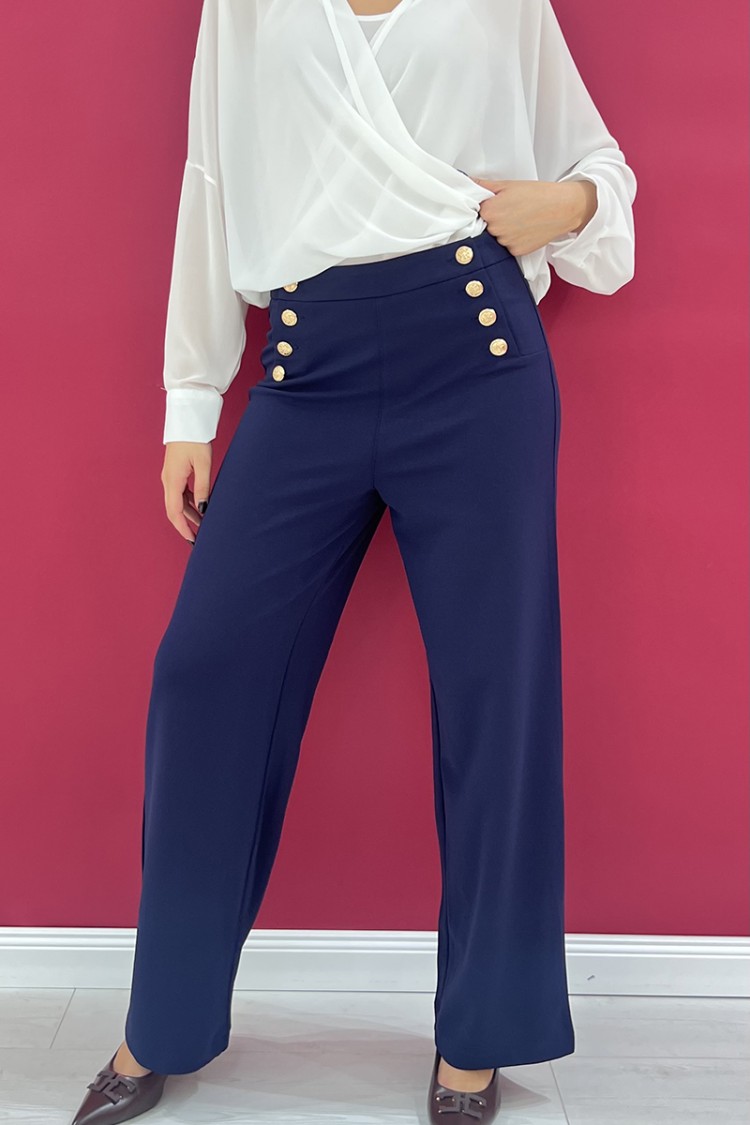 barbara Basic Pantalones con Barbara Basic Basic Pant Botones con botones Barbara Basic con botones