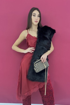 linea curvy abito Velérie lungo a sottoveste con pizzo  linea curvy abito Velérie lungo a sottoveste con pizzo  linea curvy a...