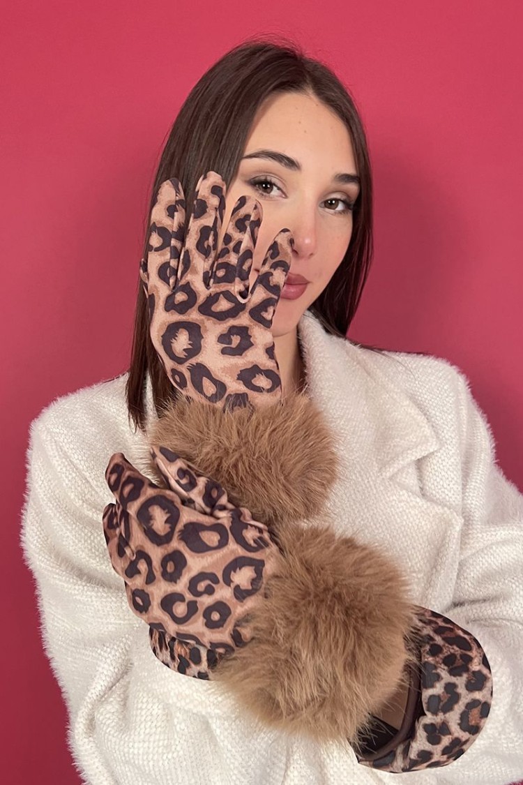 animal tree gloves with ecopelliccia gloanto alberta animalier con ecopelliccia gloanto alberta animalier con ecopelliccia
