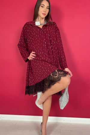 nOEMI CHEMISIER Robe avec strass et dentelle NOEMI CHIISIER Robe avec strass et dentelle robe Noiemi Chemisier avec strass et de