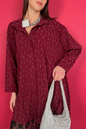 nOEMI CHEMISIER Robe avec strass et dentelle NOEMI CHIISIER Robe avec strass et dentelle robe Noiemi Chemisier avec strass et de