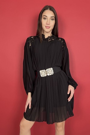 geneva dress pleated with lace insert Geneva dress pleated with lace insert Geneva dress pleated with ...