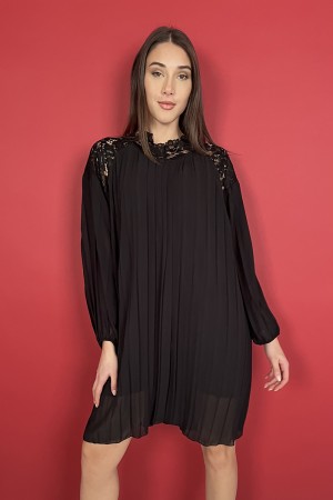 geneva dress pleated with lace insert Geneva dress pleated with lace insert Geneva dress pleated with ...