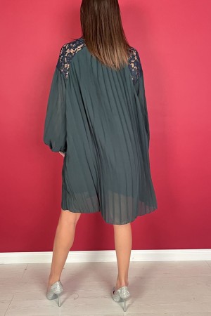 geneva dress pleated with lace insert Geneva dress pleated with lace insert Geneva dress pleated with ...