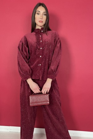 camicia milena in ciniglia glitterata  camicia milena in ciniglia glitterata  camicia milena in ciniglia glitterata