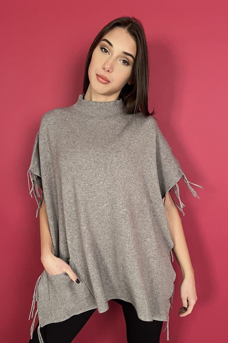 minerva-Jersey mit Minerva-Jersey, die mit Minerva-Jersey mit Fransen gefrangt wurde