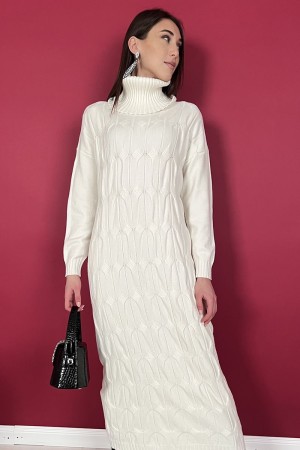 robe tricotée tressée Sonia avec une robe Sonia à col élevé en tricot tressé avec une robe Sonia High Sonia en tressé tressé ...