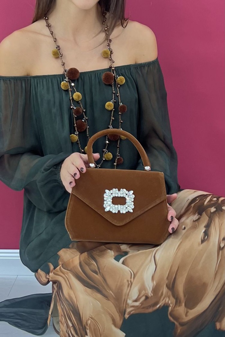 pochette Palermo in Samt mit Schnalle Jewel Kupplung Bag Palermo in Samt mit Schnalle Jewel Clutchette Palermo in Samt ...