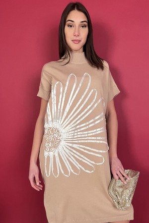 abito chiara corto in maglia con ricami  abito chiara corto in maglia con ricami  abito chiara corto in maglia con ricami