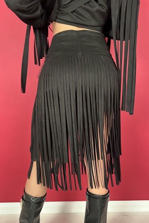 jupe Camilla en Ecocamoscis avec Jupe Fringe Camilla en Ecocamoscuscio avec Jupe Fringe Camilla en Ecocamoscus avec franges