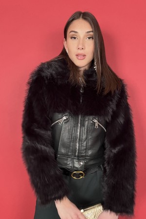 mirianische Jacke in Öko-Leder mit Öko-Leder 