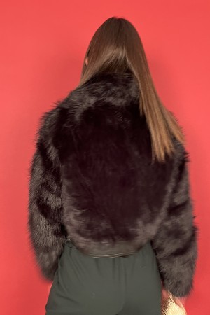 mirian jacket in eco-leather with eco-leather 