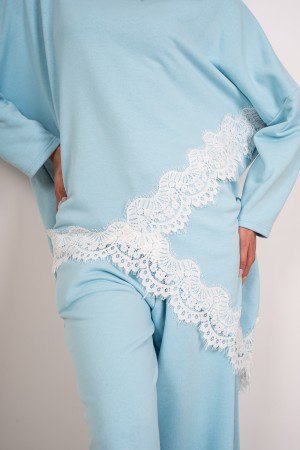 koordinierte BRENDA Asymmetrische Mesh mit Spitze und Hosen mit Spitze am koordinierten Hintergrund Brenda Asymmetrische Mesh mi