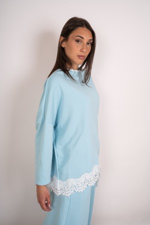 mesh asymétrique de Brenda coordonné avec dentelle et pantalon avec dentelle au fond coordonné Brenda treillis asymétrique avec 