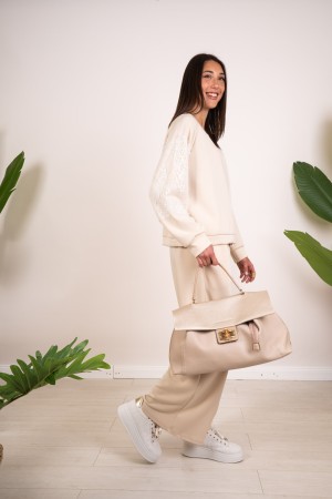 coordonné Clarissa Knit and Pantalon avec dentelle coordonnée Clarissa Tricot et pantalon avec dentelle coordonnée Clarissa Magl