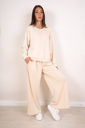 coordonné Clarissa Knit and Pantalon avec dentelle coordonnée Clarissa Tricot et pantalon avec dentelle coordonnée Clarissa Magl