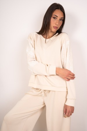 koordinierte Clarissa-Strick- und Hosen mit Spitzen-koordinierter Clarissa-Strickung und Hose mit Spitzen-koordinierten Clarissa