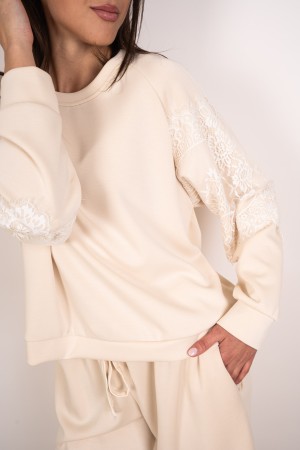 coordinato clarissa maglia e pantalone con pizzo  coordinato clarissa maglia e pantalone con pizzo  coordinato clarissa magli...