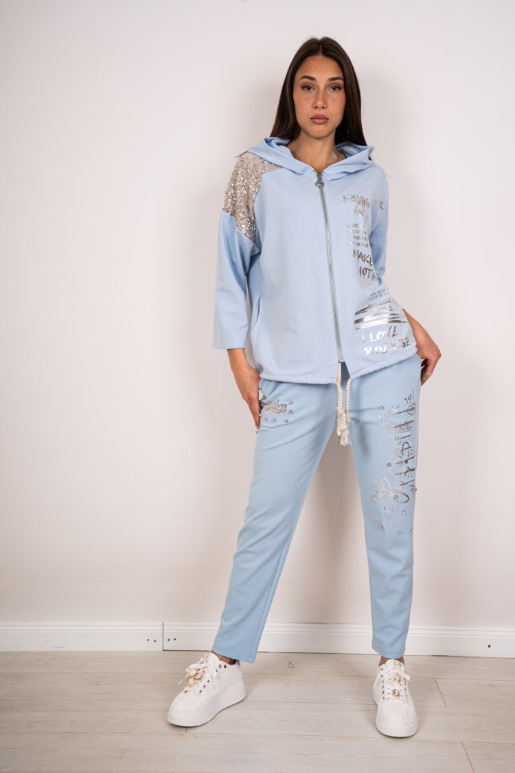 coordinato fabiola felpa e pantalone con cappuccio e strass  coordinato fabiola felpa e pantalone con cappuccio e strass  coo...