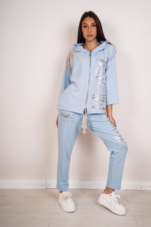 koordiniertes Fabiola-Sweatshirt und Kapuzenhosen und Strass-koordiniertes Fabiola-Sweatshirt und mit Kapuze Hose und Strass-COO