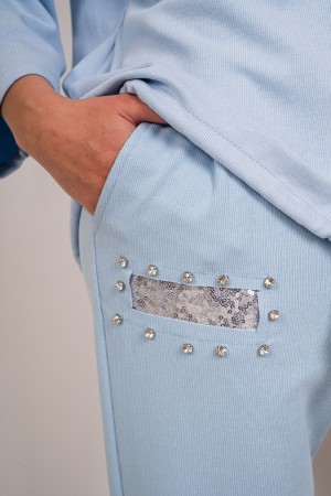 koordiniertes Fabiola-Sweatshirt und Kapuzenhosen und Strass-koordiniertes Fabiola-Sweatshirt und mit Kapuze Hose und Strass-COO