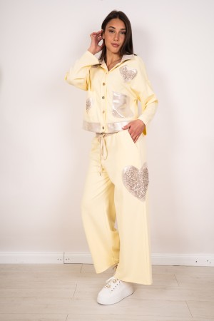 chaqueta y pantalones de jazmín coordinados con paillettes Coordinó la chaqueta de jazmín y los pantalones con paillettes coordi