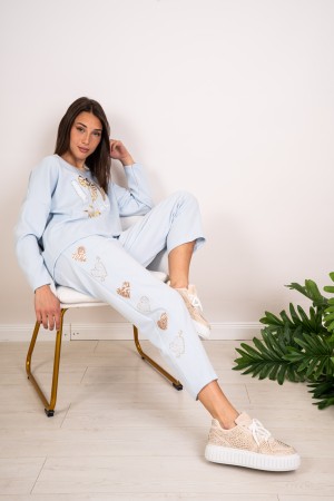 alessia Coordinée Alessia Maglia et pantalons avec des hauts hauts et un strass coordonné à l'alice maille et un pantalon avec d