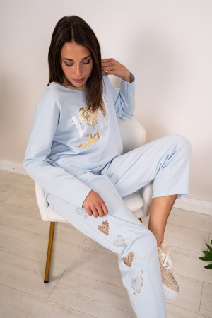 coordinato alessia maglia e pantalone con stritte e strass  coordinato alessia maglia e pantalone con stritte e strass  coord...