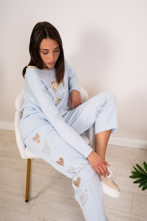 coordinato alessia maglia e pantalone con stritte e strass  coordinato alessia maglia e pantalone con stritte e strass  coord...