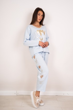 alessia Coordinée Alessia Maglia et pantalons avec des hauts hauts et un strass coordonné à l'alice maille et un pantalon avec d