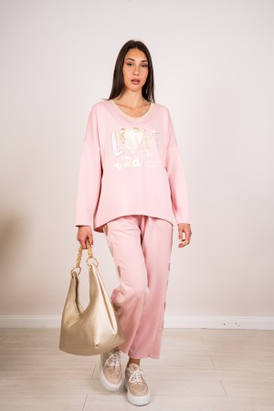 coordinó Alessia Maglia y pantalones con envueltos y Rhinestone Coordinó Malla de Alessia y Pantalones con Shroud and Rhinestone