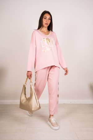 coordinated Alessia Maglia and trousers with shrouds and rhinestone coordinated Alessia mesh and trousers with shroud and rhines