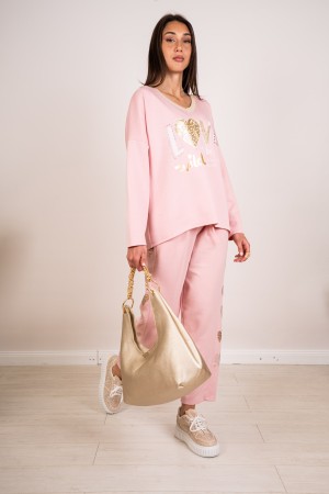 alessia Coordinée Alessia Maglia et pantalons avec des hauts hauts et un strass coordonné à l'alice maille et un pantalon avec d