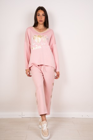 coordinó Alessia Maglia y pantalones con envueltos y Rhinestone Coordinó Malla de Alessia y Pantalones con Shroud and Rhinestone