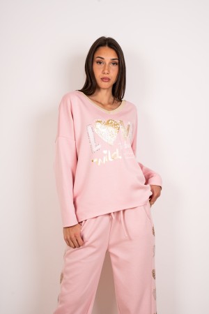 coordinated Alessia Maglia and trousers with shrouds and rhinestone coordinated Alessia mesh and trousers with shroud and rhines