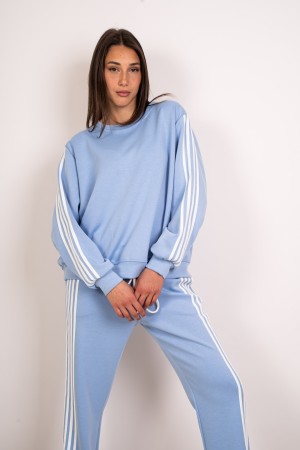 coordinato cindy maglia e pantalone basic con bande laterali coordinato cindy maglia e pantalone basic con bande laterali coo...