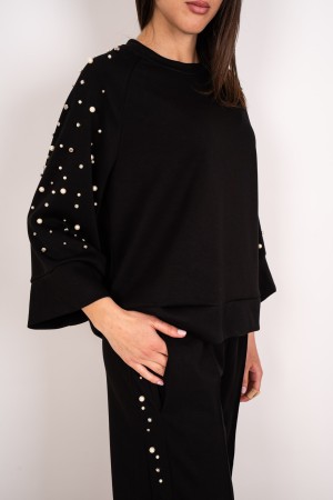 coordonné Tricot et pantalon Francesca avec Perle et strass coordonnés Francesca tricot et pantalon avec des perles et des stras