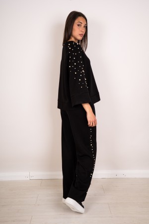 coordonné Tricot et pantalon Francesca avec Perle et strass coordonnés Francesca tricot et pantalon avec des perles et des stras