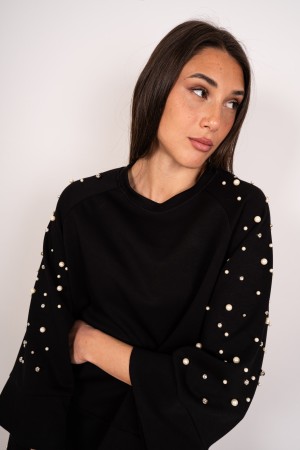 koordinierte Francesca-Strick- und Hosen mit Perrangation und Rhinestone koordinierten Francesca-Strick- und Hosen-Hosen mit Per