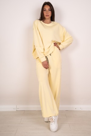 coordinó Mary tejido y pantalones con las perlas y pantalones de Mary Coordinados con las perlas y Pantalon Coordinadas de María