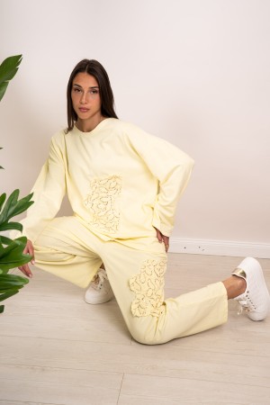 miriam koordiniertes Netz und Hosen mit Pailletten und Stickerei-koordiniert Miriam Mesh und Hosen mit Pailletten und COO-Sticke