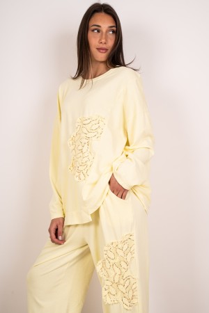 miriam coordinated mesh and trousers with sequins and embroidery coordinated Miriam mesh and trousers with sequins and Coo embro