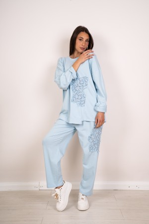 miriam coordinated mesh and trousers with sequins and embroidery coordinated Miriam mesh and trousers with sequins and Coo embro