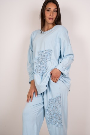 miriam coordinated mesh and trousers with sequins and embroidery coordinated Miriam mesh and trousers with sequins and Coo embro