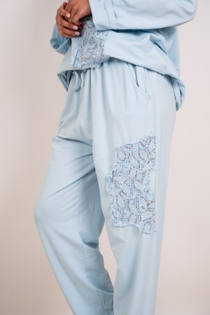 miriam coordinated mesh and trousers with sequins and embroidery coordinated Miriam mesh and trousers with sequins and Coo embro