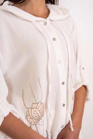 koordiniertes Dalila-Shirt über und Hosen mit Druck- und Strass-Koordiniertes Dalila-Hemd über und Hose mit Druck und Stras ...