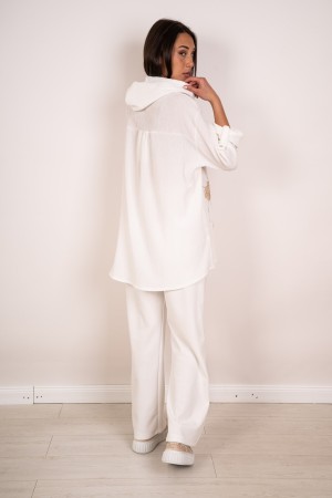 coordinated Dalila Shirt Over and Trousers With Printing And Rhinestone Coordinated Dalila Shirt Over And Trousers With Print An