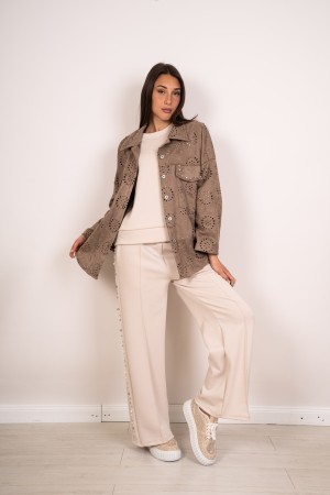 karen jacket in perforated ecocompany with rhinestone Karen jacket in perforated ecocamosity with rhinestone Karen jacket in Eco
