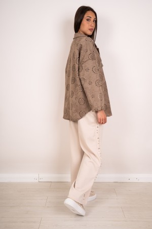 chaqueta Karen en Ecocompany perforada con chaqueta de Rhinestone Karen en Ecocamosidad perforada con chaqueta de Rhinestone Kar